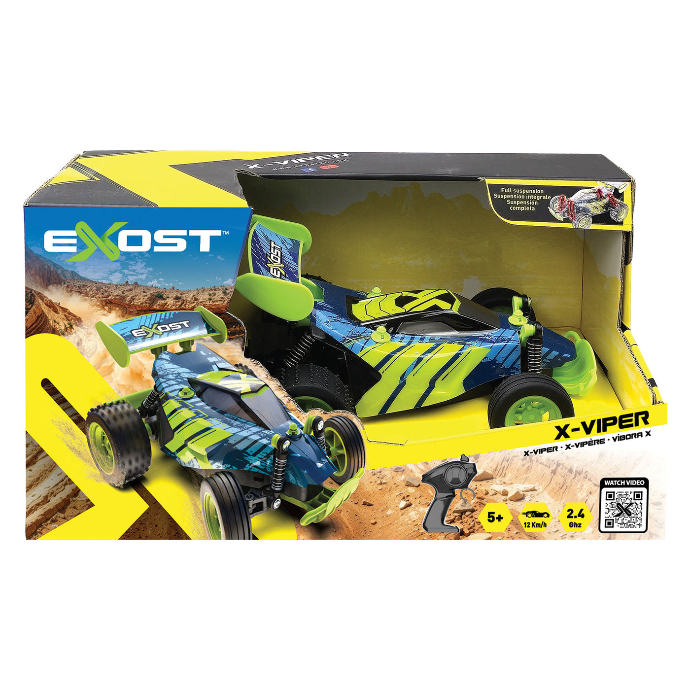 Exost 360 Cross LED Remote Control Car Green (7530-20247)