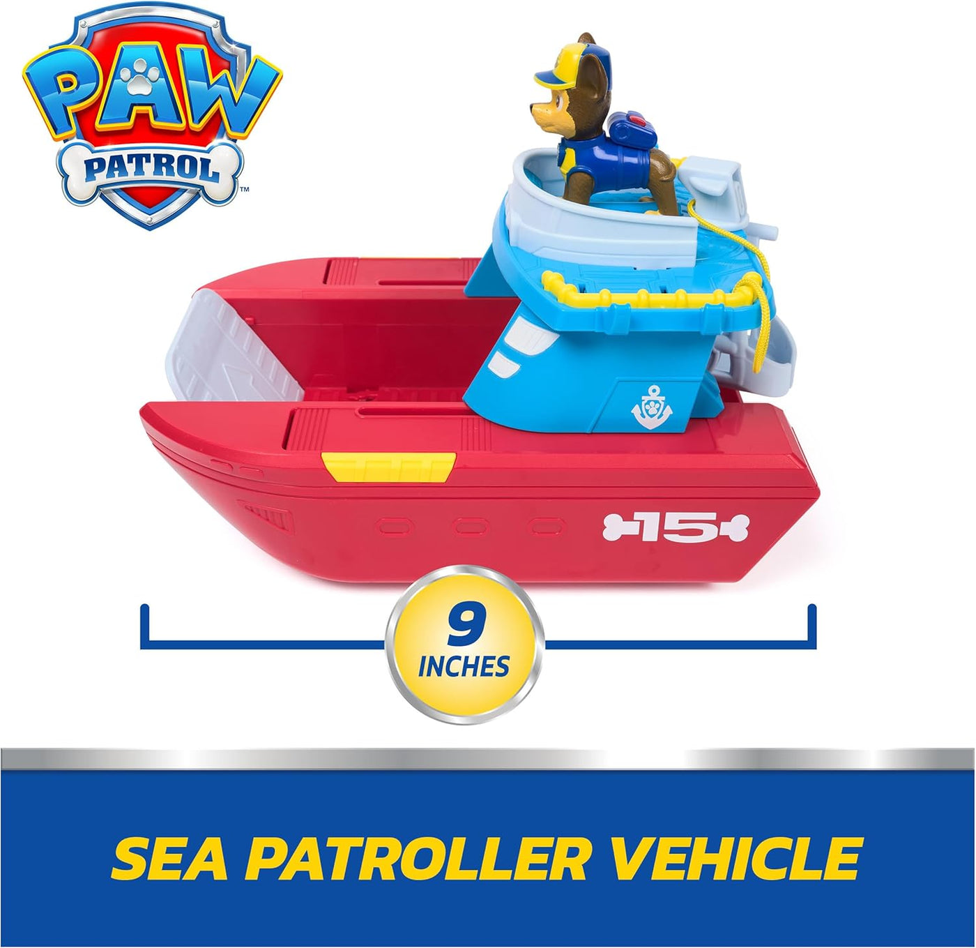 Paw Patrol Sea Patroller Vehicle Playset Chase & Shark (6074778) - Fun Planet