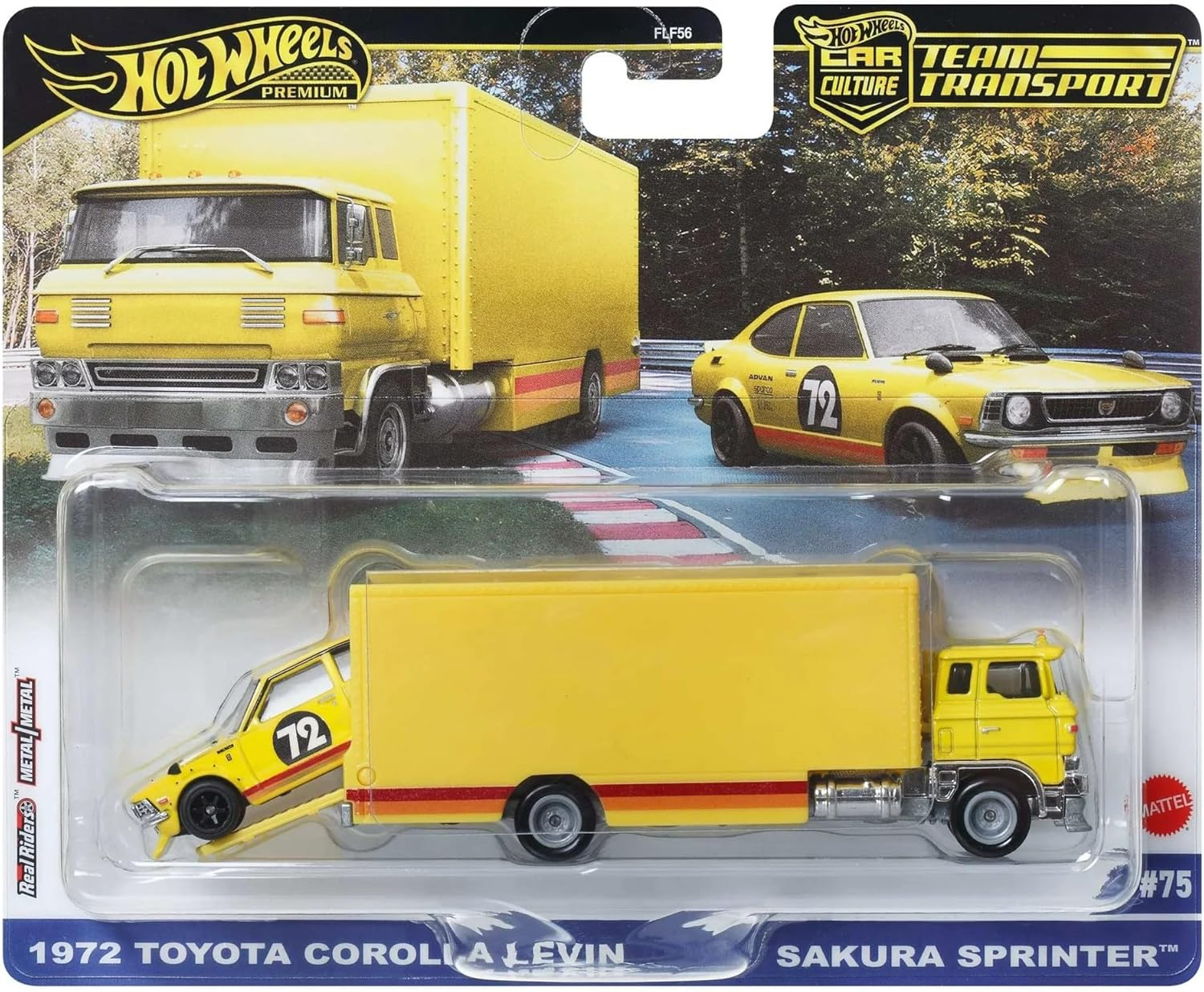 Hot Wheels Premium Νταλίκα Με Αυτοκινητάκι 1972 Toyota Corolla Levin & Sakura Sprinter (JBM34)