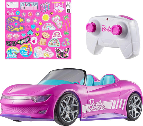 Hot Wheels R/C Barbie Αυτοκίνητο Τηλεκατευθυνόμενο RC Convertible Ροζ Cabrio (JBH05)