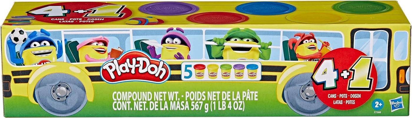 Play-Doh Back to School 5-Pack Σετ 5 Βαζάκια Πλαστελίνης 112g (F7368) - Fun Planet