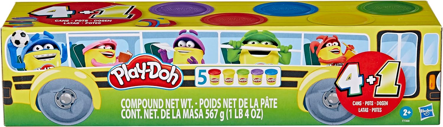 Play-Doh Back to School 5-Pack Σετ 5 Βαζάκια Πλαστελίνης 112g (F7368) - Fun Planet