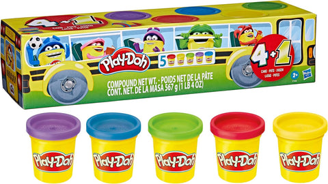 Play-Doh Back to School 5-Pack Σετ 5 Βαζάκια Πλαστελίνης 112g (F7368) - Fun Planet