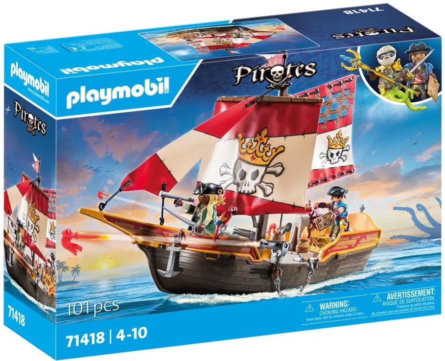 Playmobil Pirates Πειρατική Γαλέρα Ο Βασιλιάς Των Πειρατών (71418) - Fun Planet