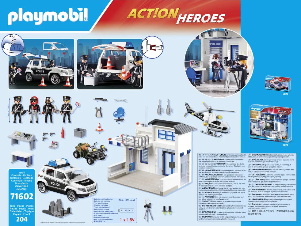 Playmobil Action Heroes Αστυνομικό Τμήμα Με Περιπολικό Και Ελικόπτερο (71602) - Fun Planet