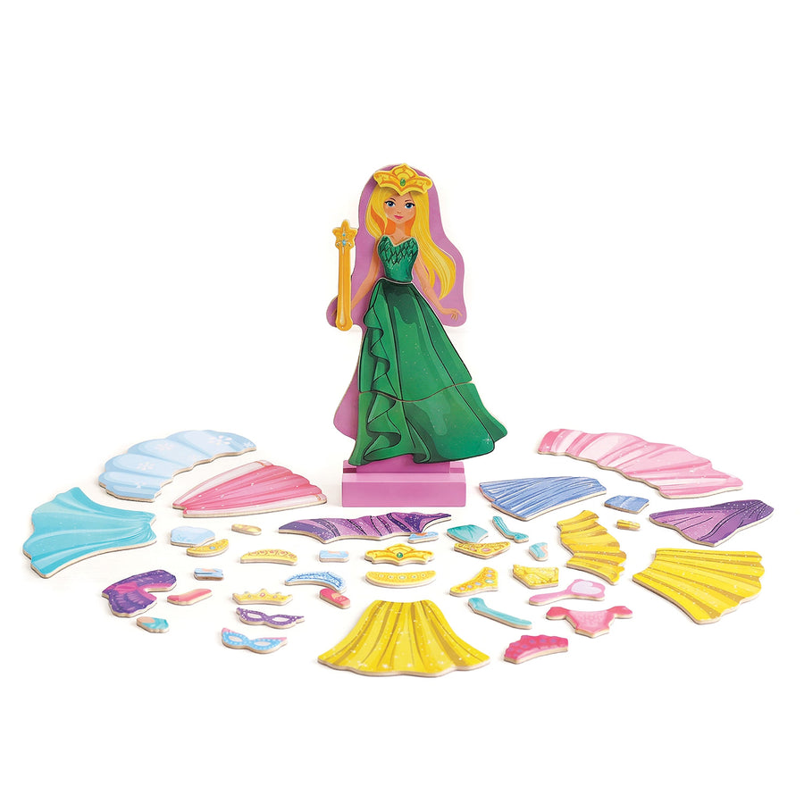 Happi Hobbi Magnet Wooden Doll Dress-Up Πριγκίπισσα 40 Μαγνητάκια (1029-64095)