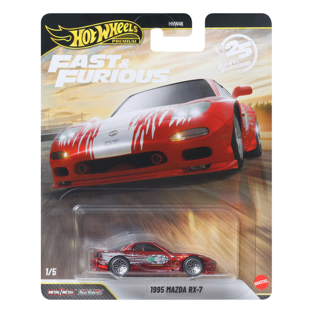 Hot Wheels Premium Αυτοκινητάκια Fast & Furious 25 Years Of Fast & Furious 1995 Mazda RX-7 (JHW71) - Fun Planet