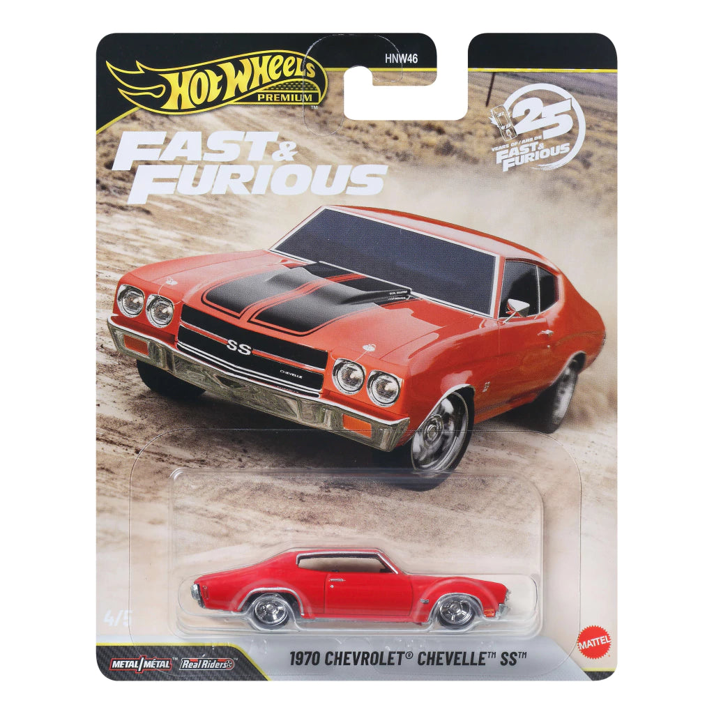 Hot Wheels Premium Αυτοκινητάκια Fast & Furious 25 Years Of Fast & Furious 1970 Chevrolet Chevelle SS (JHW73) - Fun Planet