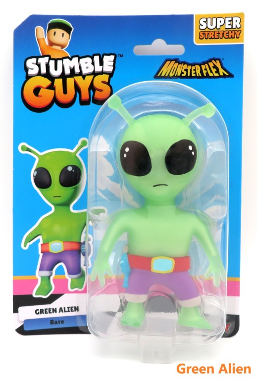 Monsterflex Stumble Guys Series 2 Φιγούρα Green Alien Glow In The Dark Rare (505) - Fun Planet
