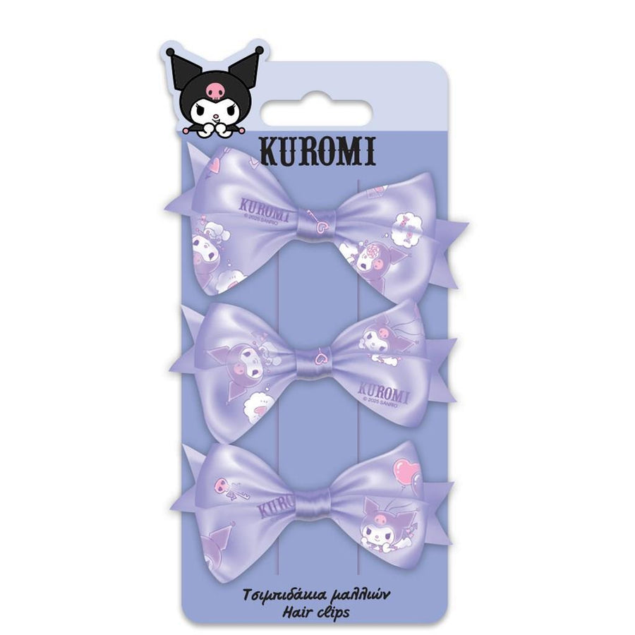 Τσιμπιδάκια Μαλλιών Σετ 3 τεμάχια Kuromi (490159) - Fun Planet