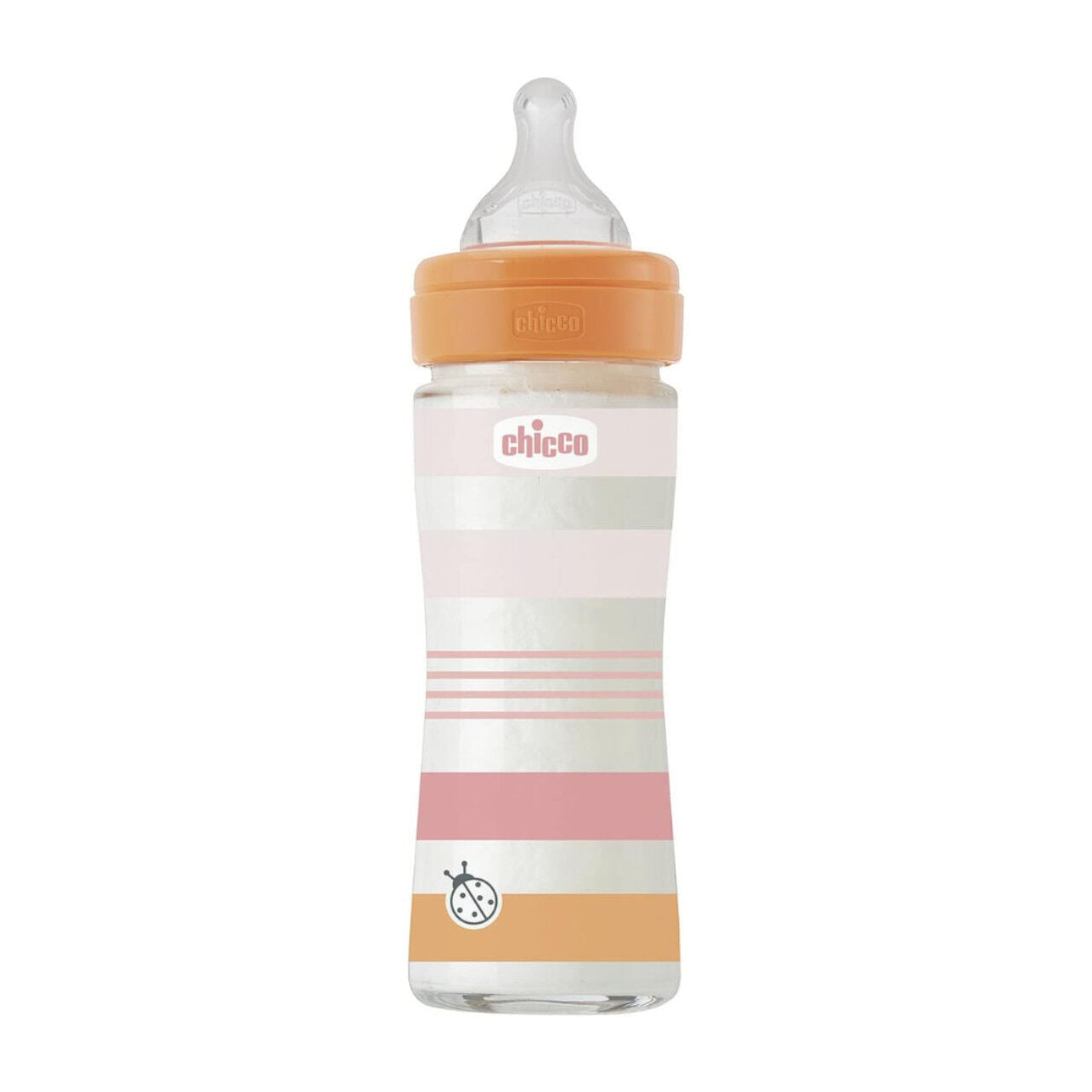 Chicco Γυάλινο Μπιμπερό Well Being Κατά των Κολικών Με Θηλή Σιλικόνης Ροζ 240ml (A50-28721-11) - Fun Planet