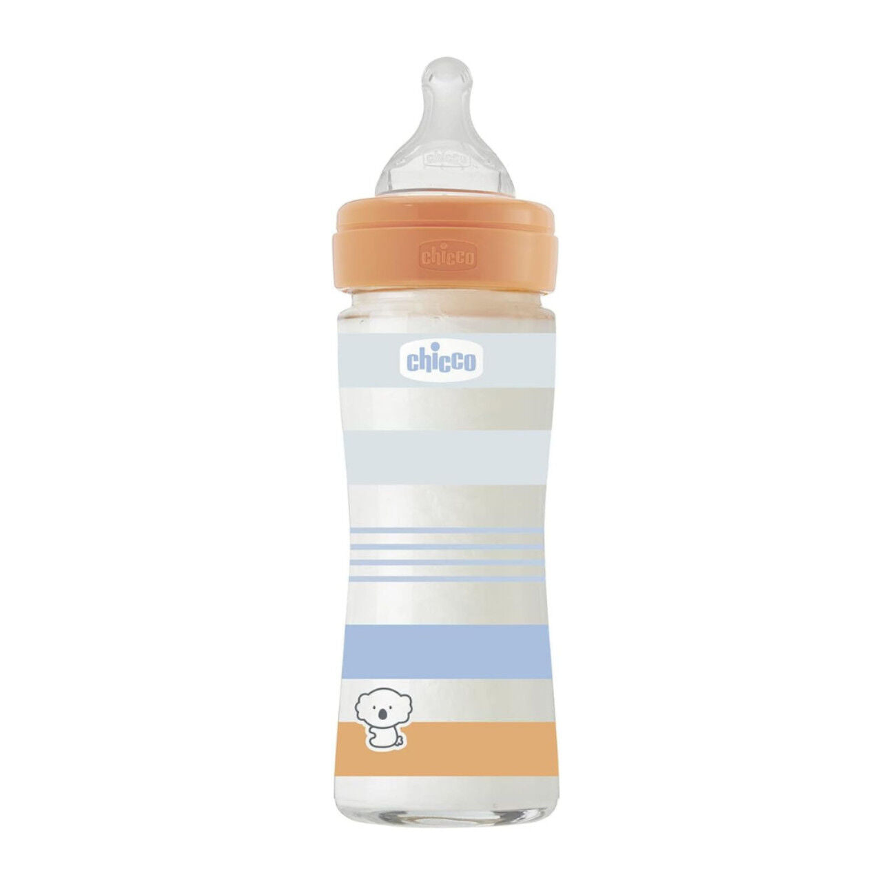 Chicco Γυάλινο Μπιμπερό Well Being Κατά των Κολικών Με Θηλή Σιλικόνης Μπλε 240ml (A50-28721-21) - Fun Planet
