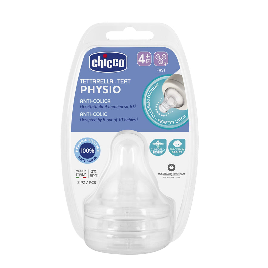 Chicco Θηλή από Σιλικόνη Physio Perfect 5 Γρήγορης Ροής 2 τεμάχια (B60-20335-00)