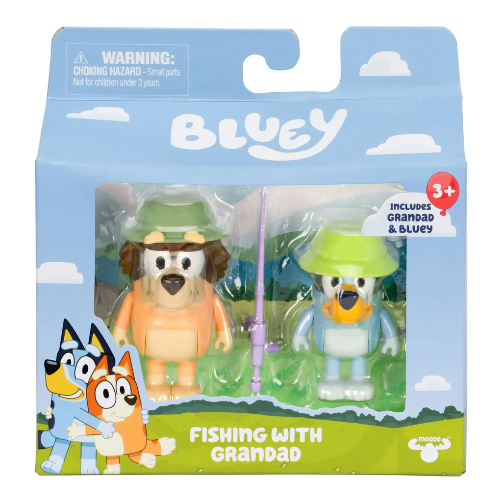 Bluey Φιγούρες Σετ 2 Pack Fishing with Grandad Bluey & Grandad (17650) - Fun Planet