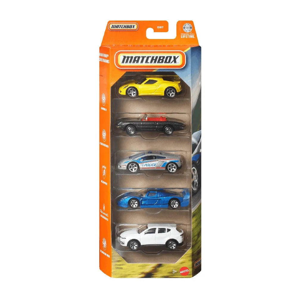 Matchbox Cars Set of 5 MBX Convertible Cruisers (JBX30)