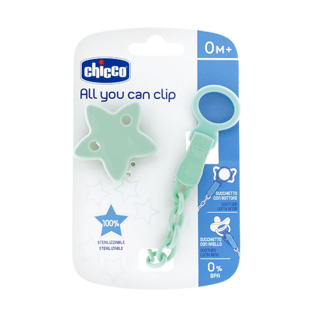 Chicco Κλιπ Πιπίλας Αστέρι Με Αλυσίδα (C70-04084-30) - Fun Planet