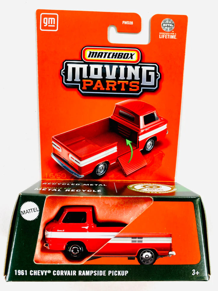 Matchbox Αυτοκινητάκια Moving Parts Με Ανοιγόμενα Μέρη 1961 Chevy Corvair Rampside Pickup (JBW95) - Fun Planet