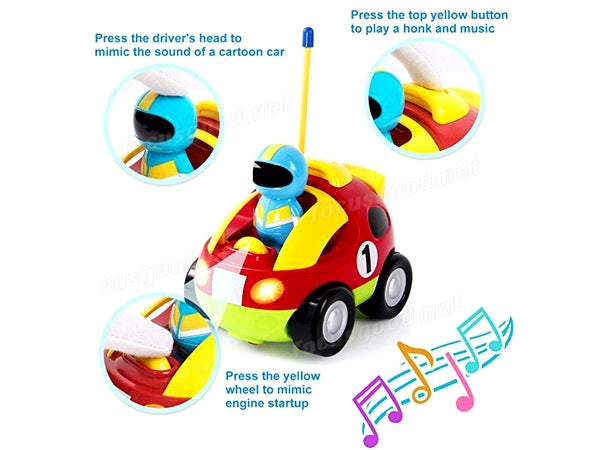 Τηλεκατευθυνόμενο Cartoon Car Όχημα Αγωνιστικό Κόκκινο με Φιγούρα (27899)