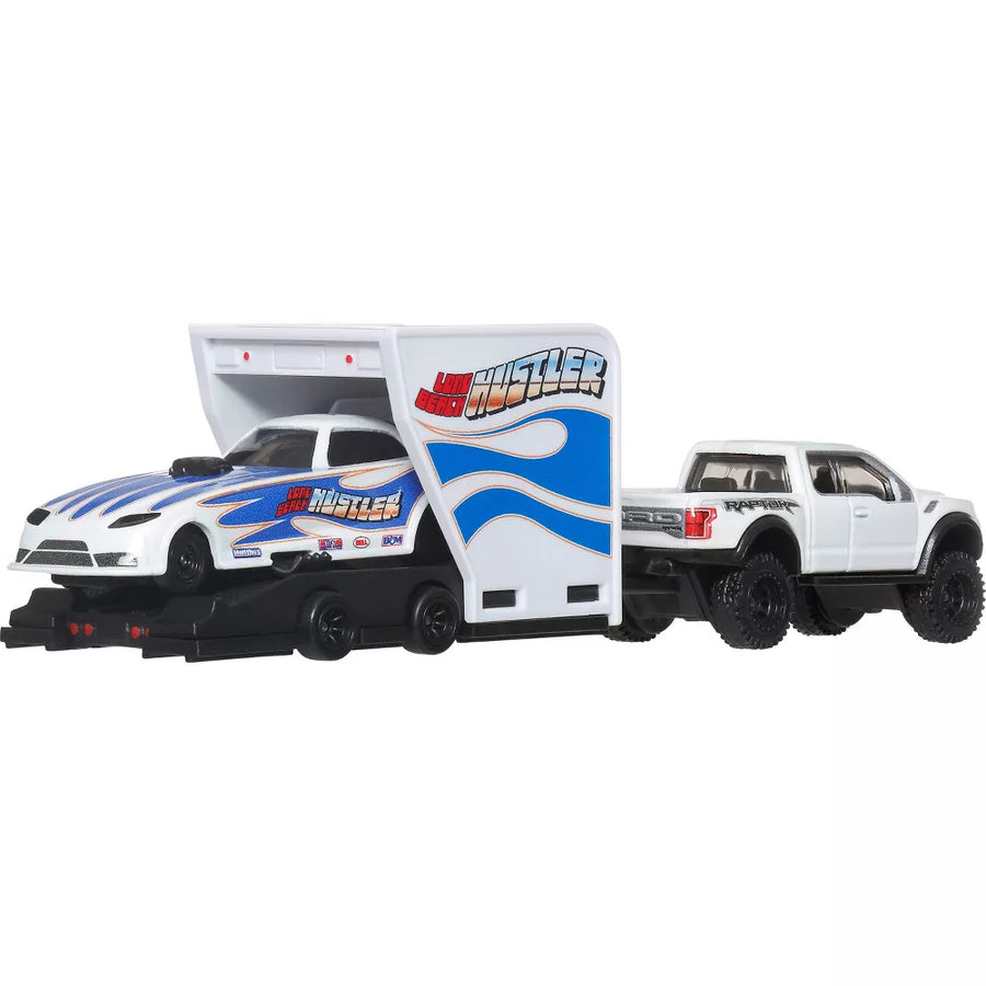Hot Wheels Premium Truck with Mercedes-Benz 300 SL &amp; '55 Mercedes-Benz Blue Wonder (HRV48)