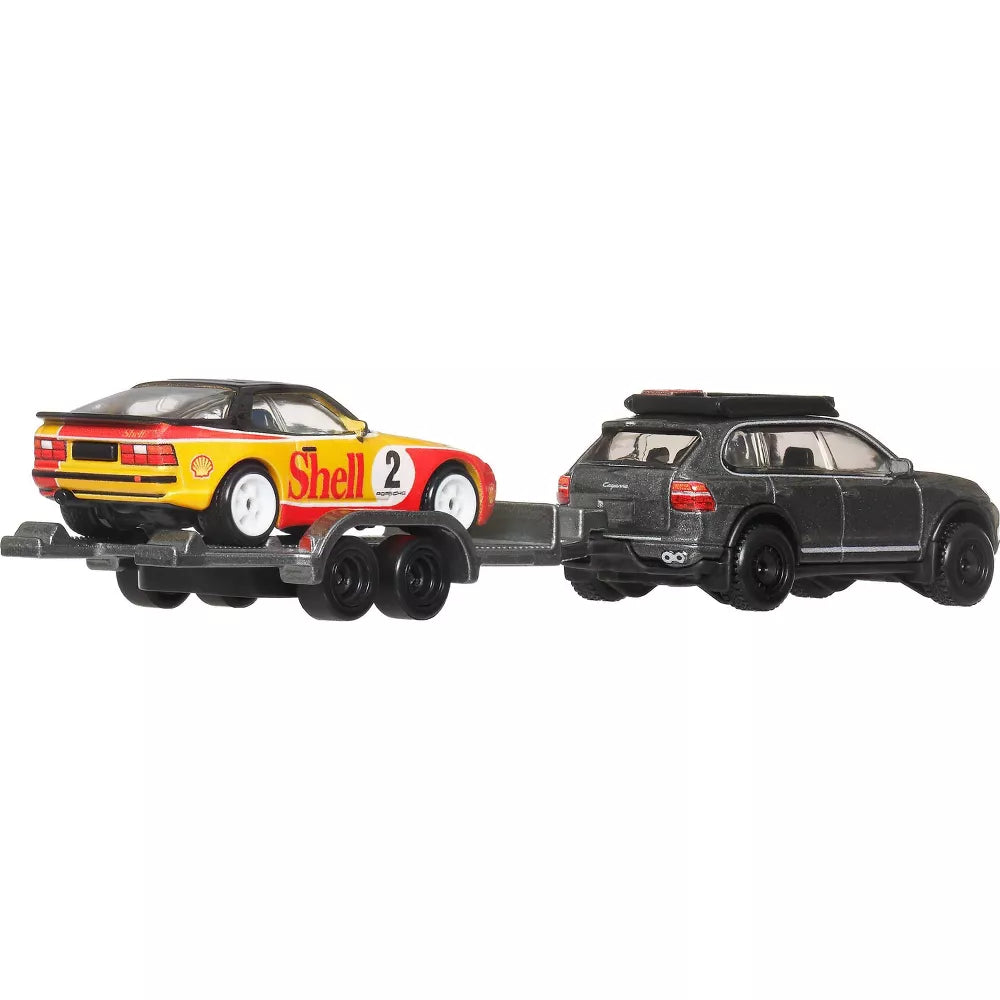 Hot Wheels Premium Νταλίκα Με Αυτοκινητάκι '89 Porsche 944 Turbo & 2008 Porsche Cayenne (JHX96)