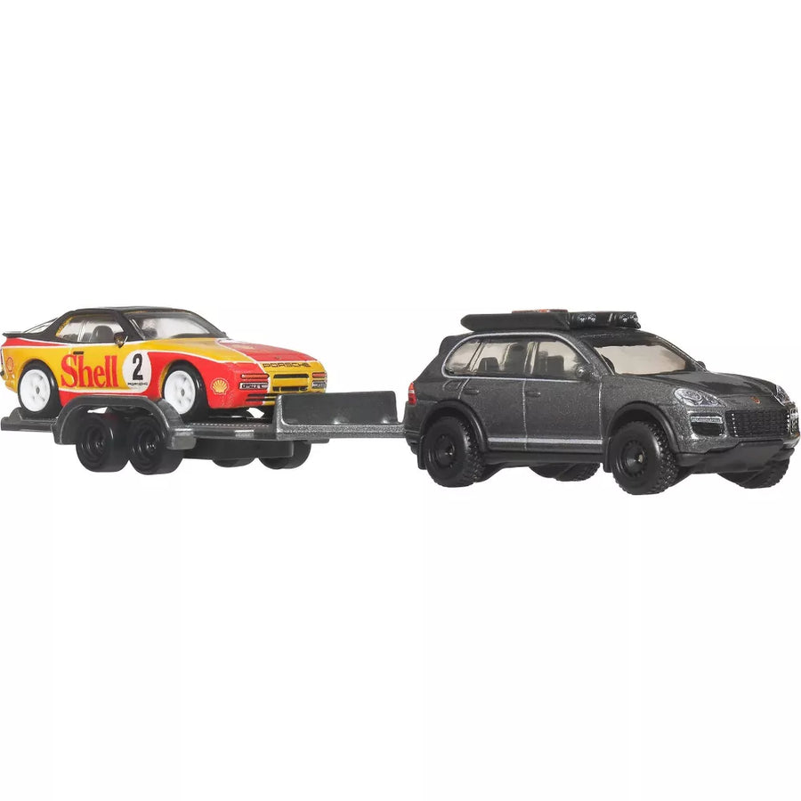 Hot Wheels Premium Truck with Mercedes-Benz 300 SL &amp; '55 Mercedes-Benz Blue Wonder (HRV48)
