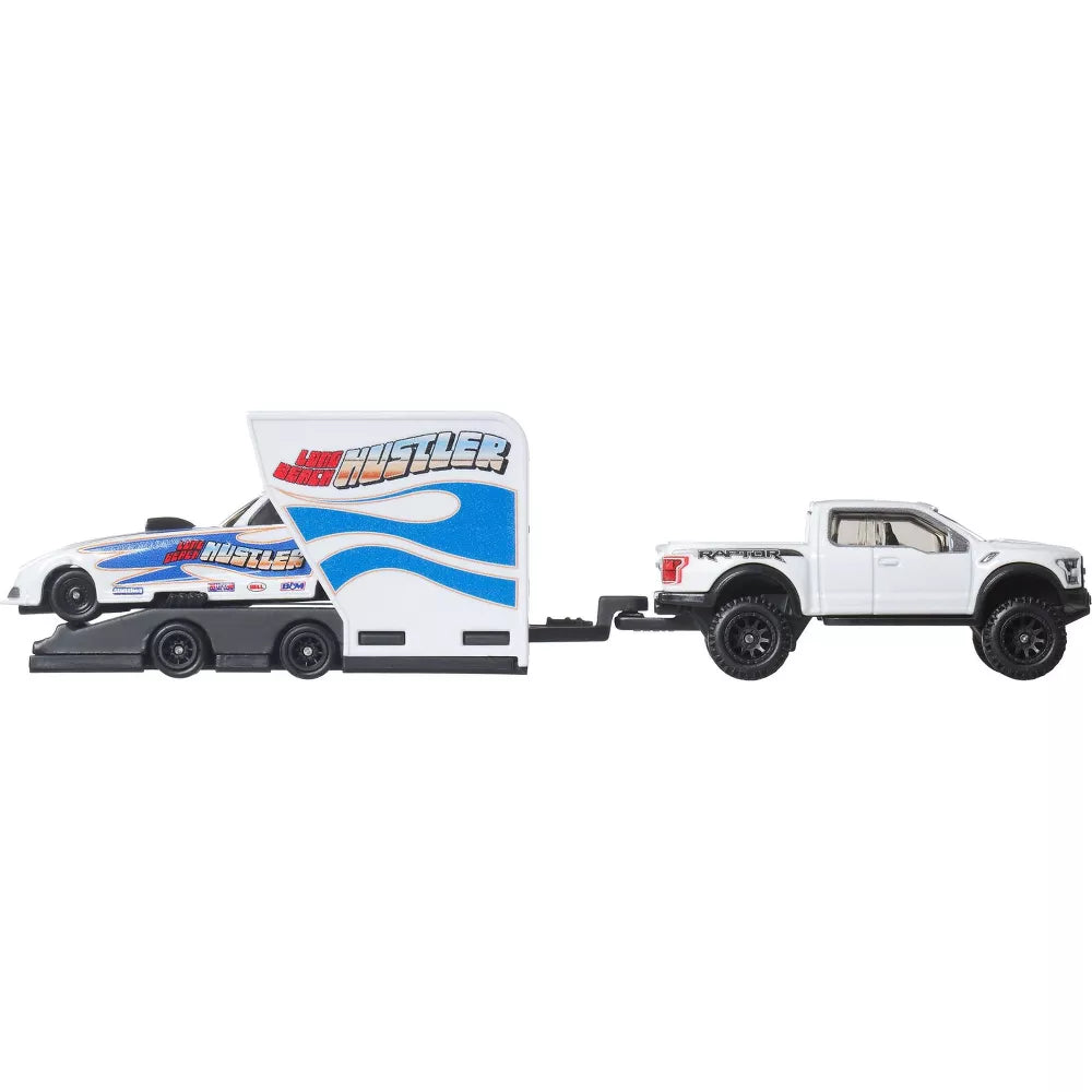 Hot Wheels Premium Truck with Mercedes-Benz 300 SL &amp; '55 Mercedes-Benz Blue Wonder (HRV48)
