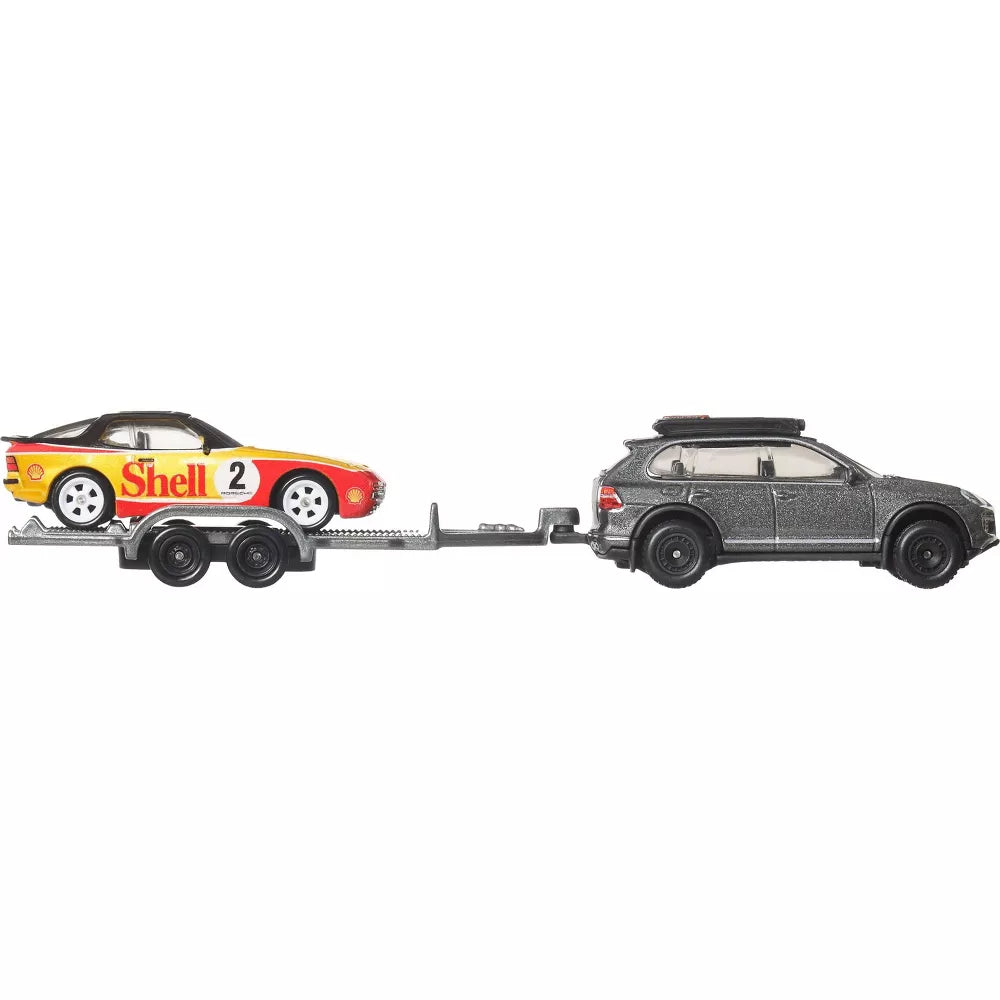 Hot Wheels Premium Νταλίκα Με Αυτοκινητάκι '89 Porsche 944 Turbo & 2008 Porsche Cayenne (JHX96)