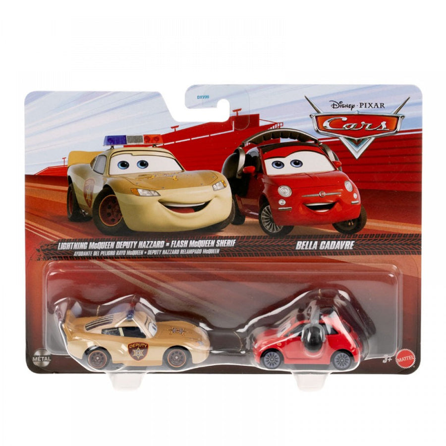 Disney Pixar Cars Αυτοκινητάκια Σετ 2 Lightning McQueen Deputy Hazzard & Bella Cadavre (HLH70) - Fun Planet