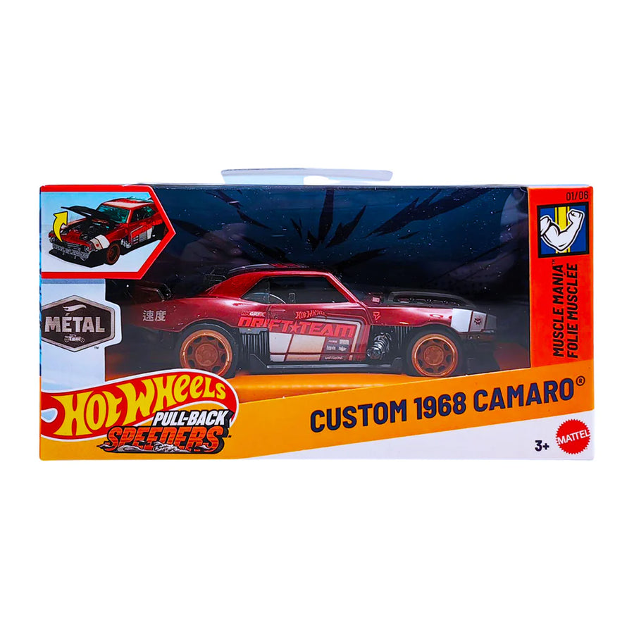 Hot Wheels Aυτοκινητάκι 1:43 Pull-Back Speeders Custom 1968 Camaro (JCM10) - Fun Planet