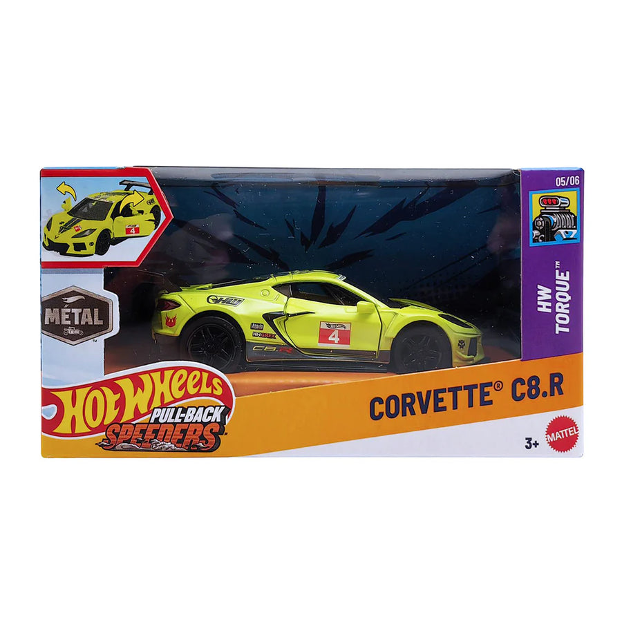 Hot Wheels Aυτοκινητάκι 1:43 Pull-Back Speeders Corvette C8.R (JCM12) - Fun Planet