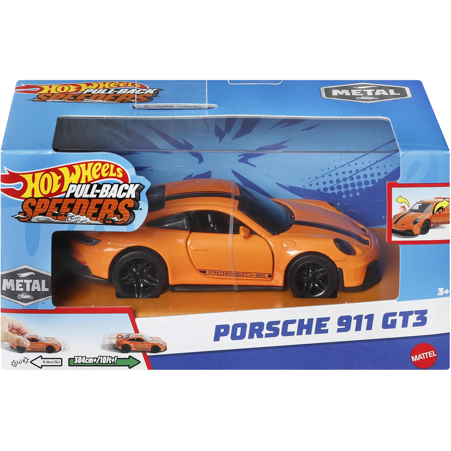 Hot Wheels Aυτοκινητάκι 1:43 Pull-Back Speeders Porsche 911 GT3 (HPR79) - Fun Planet