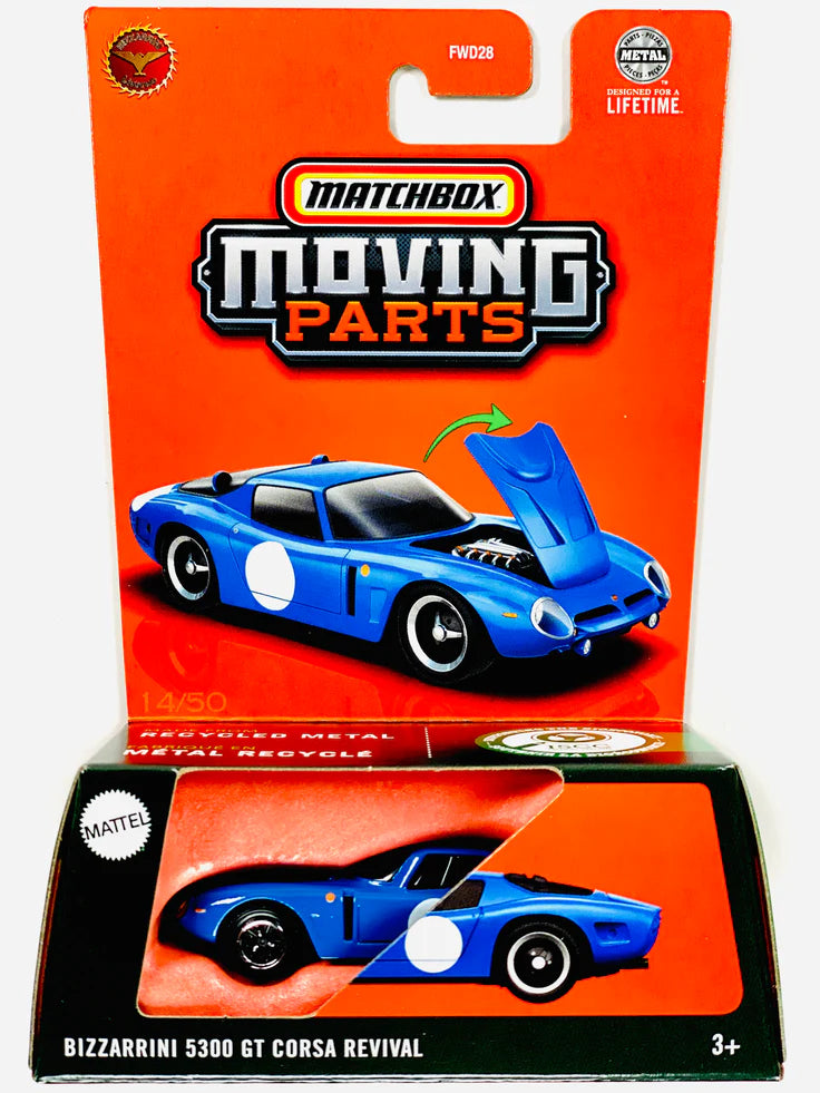 Matchbox Αυτοκινητάκια Moving Parts Με Ανοιγόμενα Μέρη Bizzarrini 5300 GT Corsa Revival (JBW98) - Fun Planet