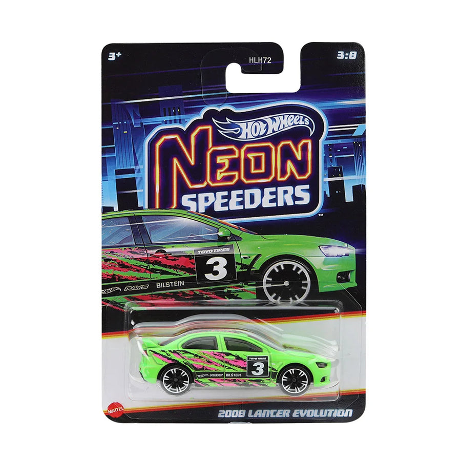 Hot Wheels Νeon Speeders Αυτοκινητάκι 2008 Lancer Evolution (JCB02) - Fun Planet