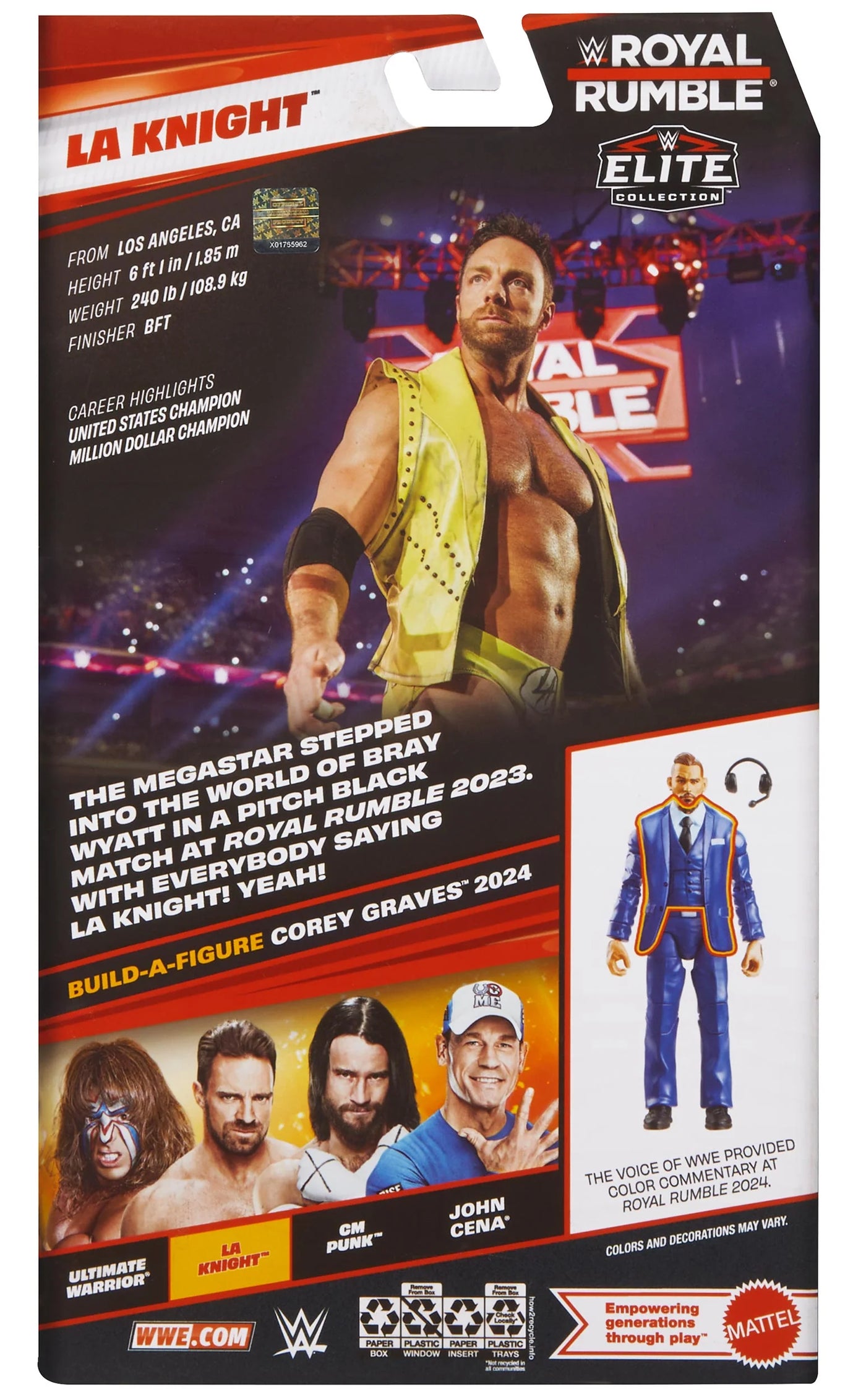 WWE Φιγούρα 17εκ Elite Collection Royal Rumble LA Knight (JHX71)