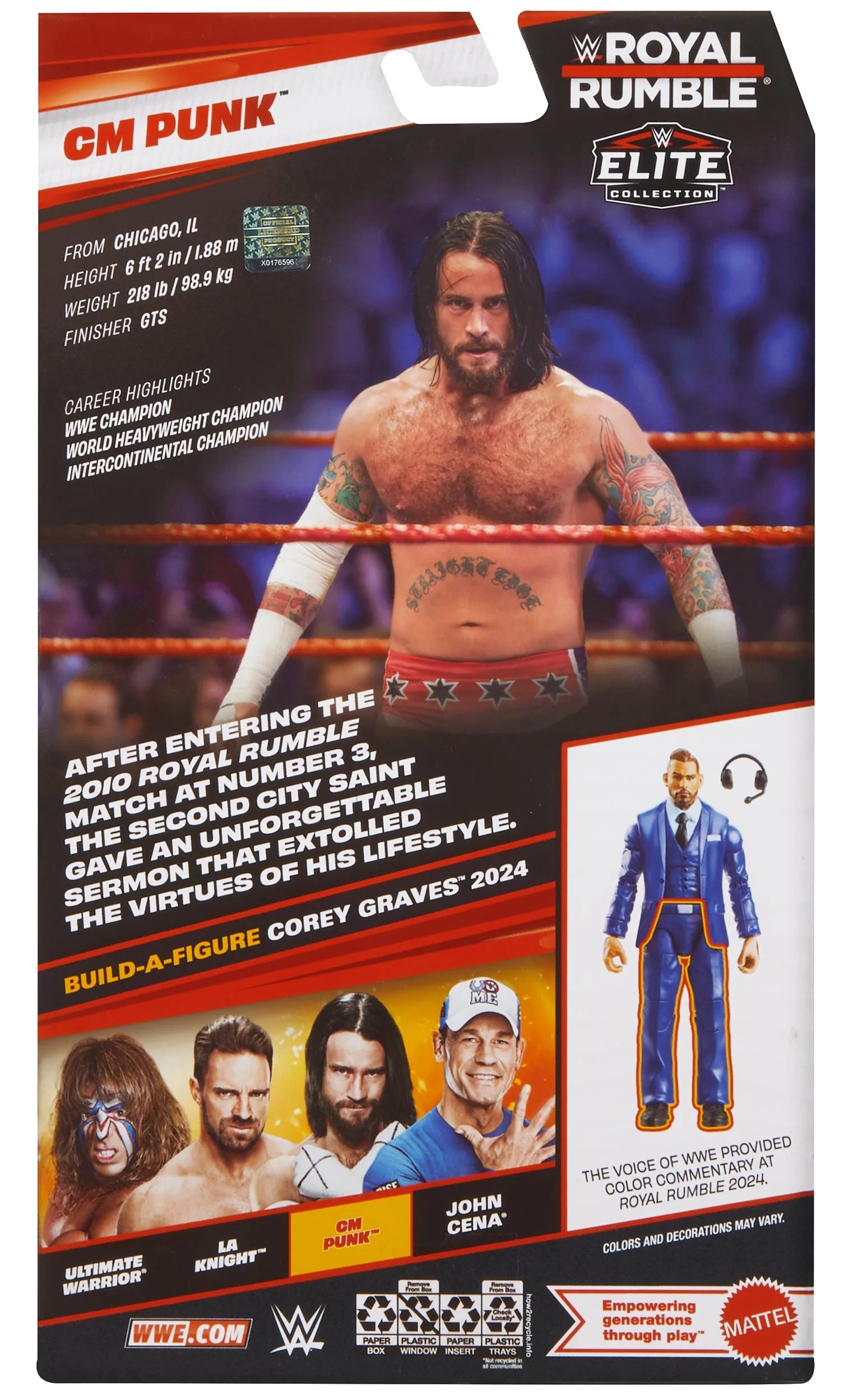 WWE Φιγούρα 17εκ Elite Collection Royal Rumble CM Punk (JHX72)