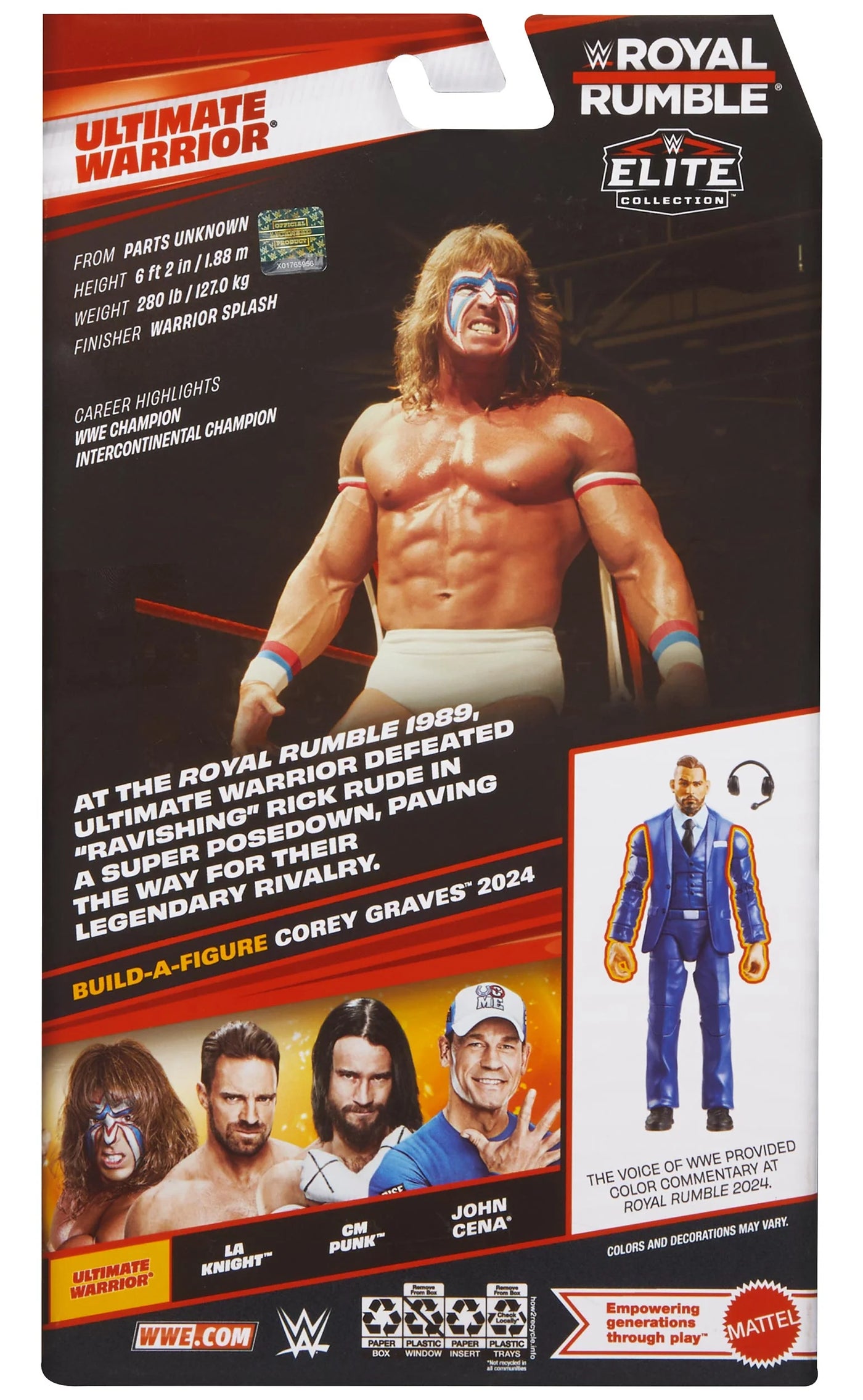 WWE Φιγούρα 17εκ Elite Collection Royal Rumble Ultimate Warrior (JHX73)