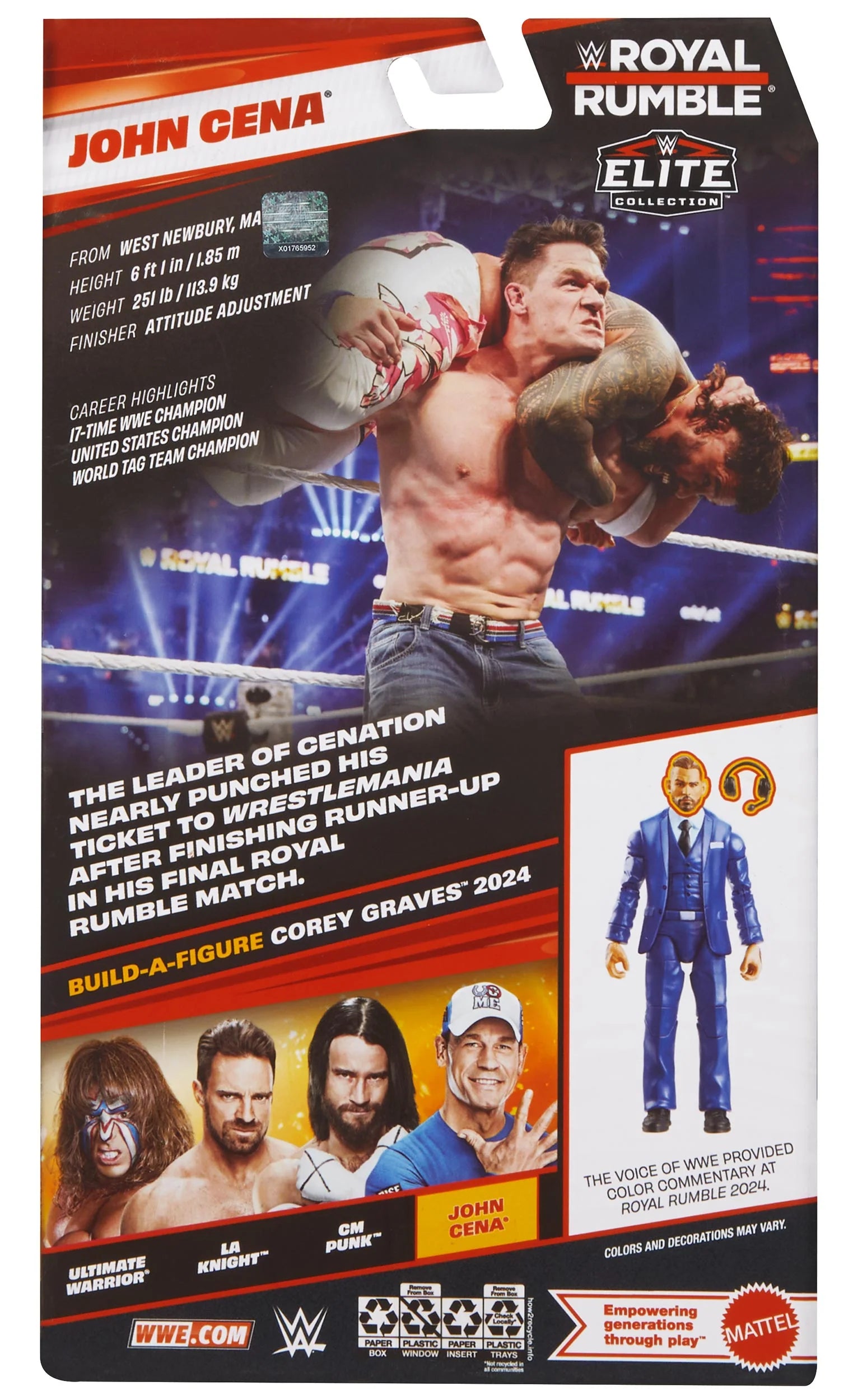 WWE Φιγούρα 17εκ Elite Collection Royal Rumble John Cena (JHX74)