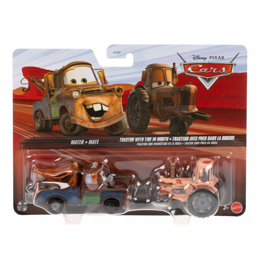 Disney Pixar Cars Αυτοκινητάκια Σετ 2 Mater & Tractor with Tire in Mouth (JKW71) - Fun Planet