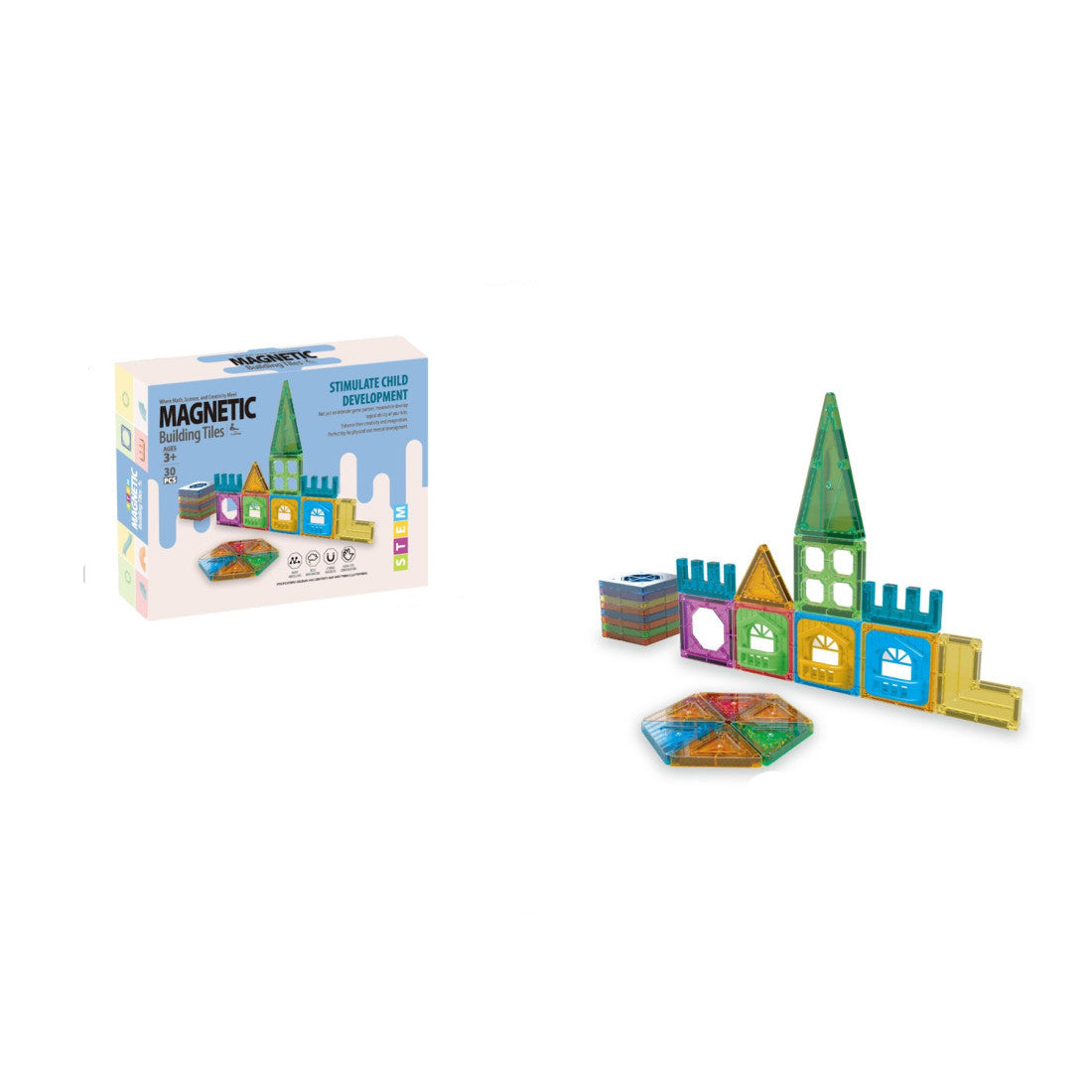 Μαγνητικά Τουβλάκια 30 τεμάχια (M012) - Fun Planet