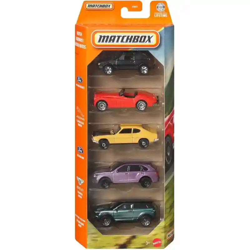 Matchbox Cars Set of 5 MBX Convertible Cruisers (JBX30)