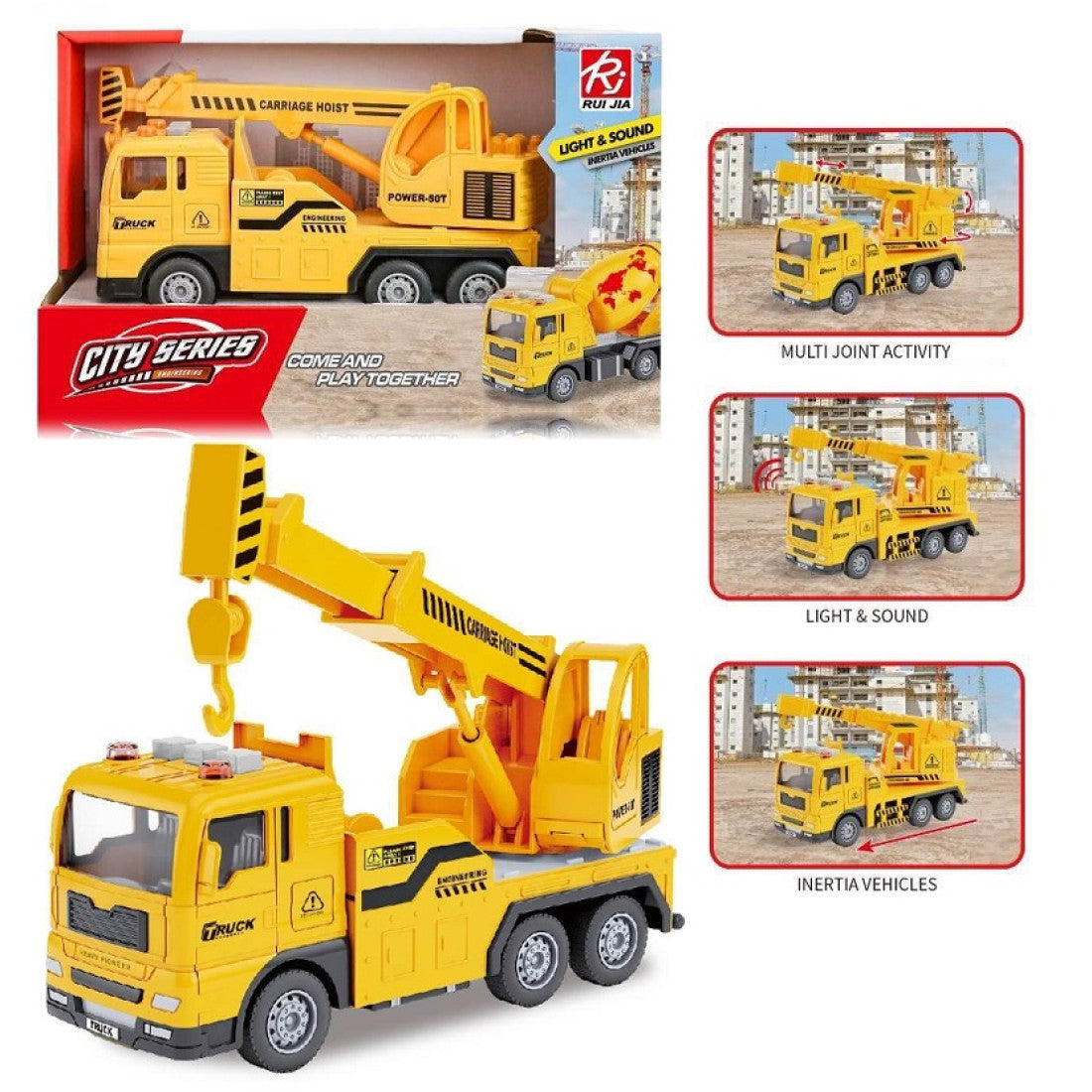 Φορτηγό Γερανός 21cm Friction με Φώτα και Ήχους (RJ6824-7)