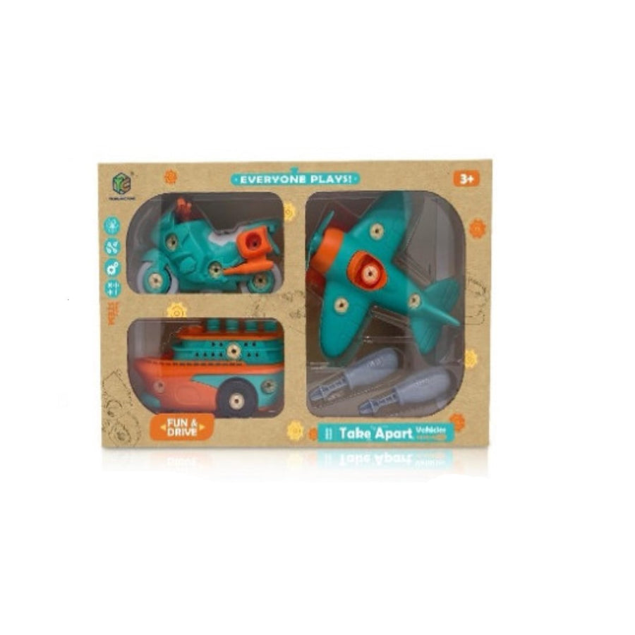 DIY Φτιάξ'το Μόνος Σου 3 τεμάχια Αεροπλάνο Μηχανή Καράβι με Κατσαβίδι (YC426-9A) - Fun Planet