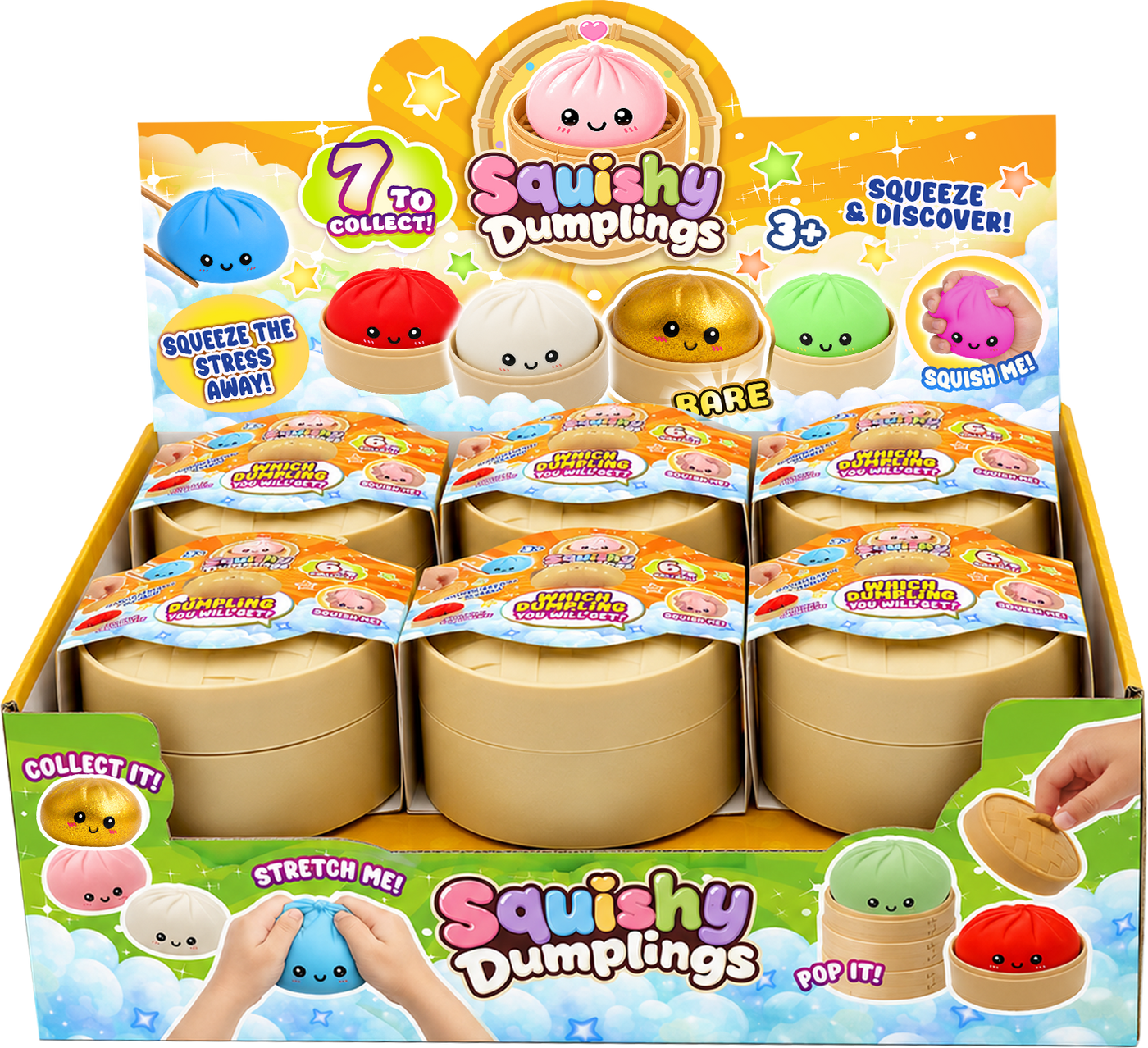 Squeezy Squishy Bun Dumpling 3 Pack Mini Dumplings (26998)