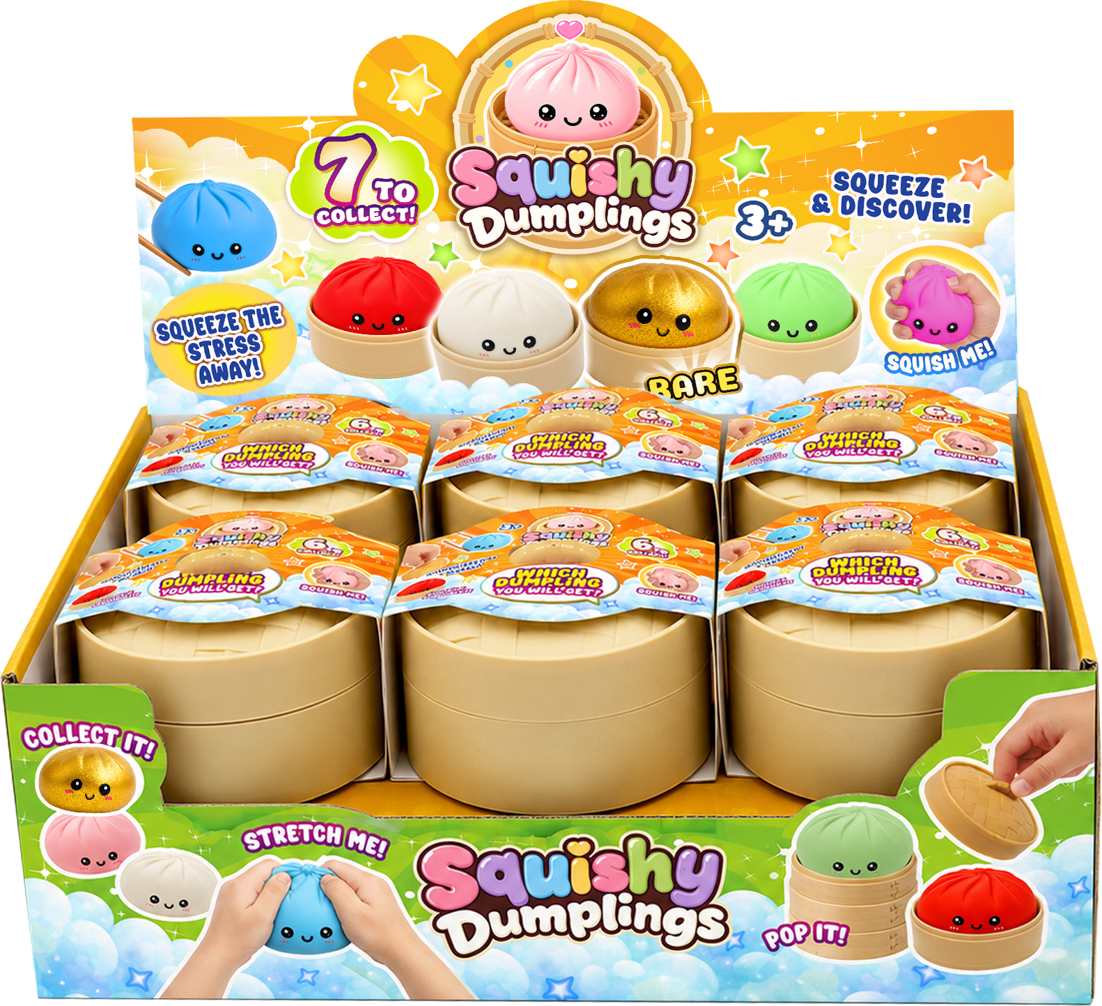 Squeezy Squishy Bun Dumpling 3 Pack Mini Dumplings (26998)