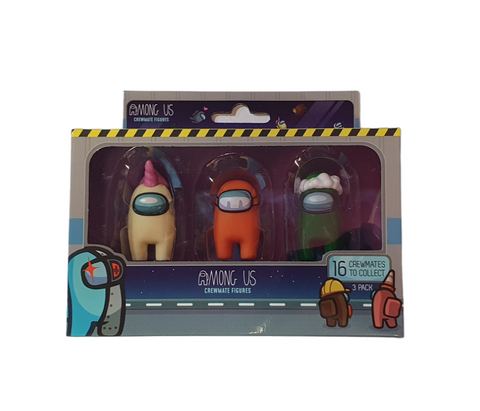 Among Us Crewmate Figures 3 Pack 4cm S3 White - Orange - Green (AU2321) - Fun Planet