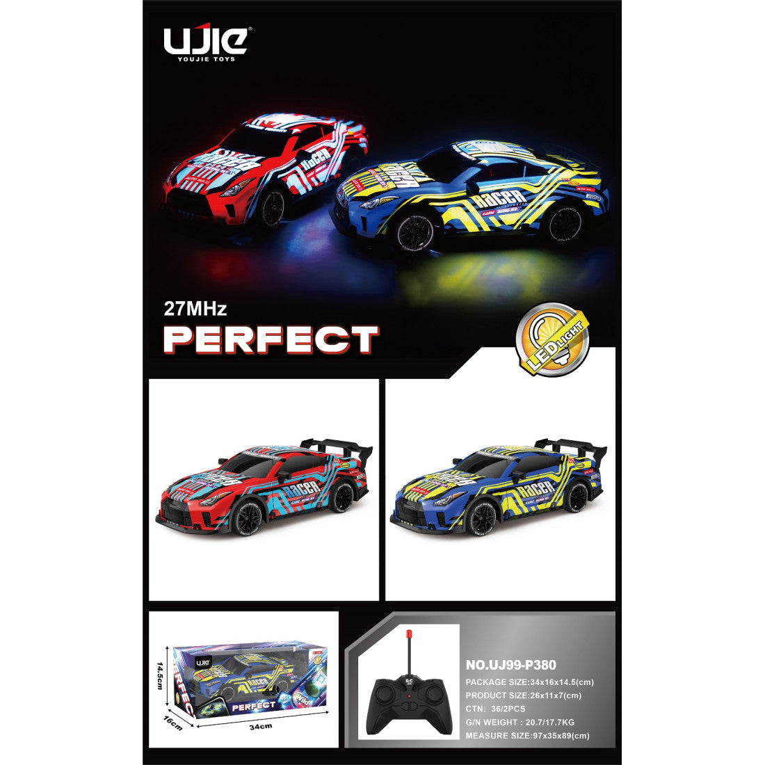 Τηλεκατευθυνόμενο Αυτοκίνητο με Led Φωτισμό (UJ99-P380) - Fun Planet