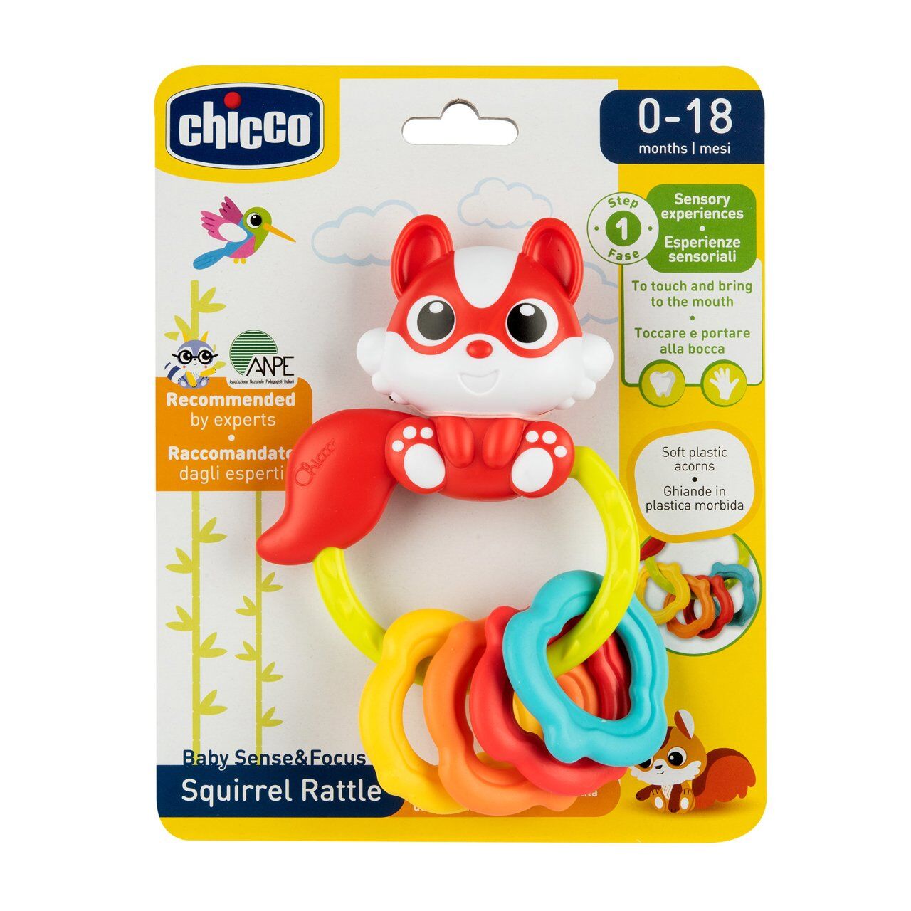 Chicco Βρεφική Κουδουνίστρα Σκιουράκι (Y01-11594-00) - Fun Planet