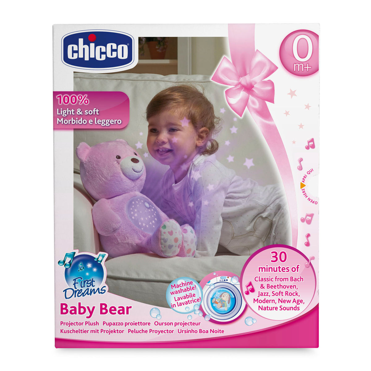 Chicco Βρεφικό Αρκουδάκι με Προβολέα Baby Bear Ροζ (Y02-08015-10)