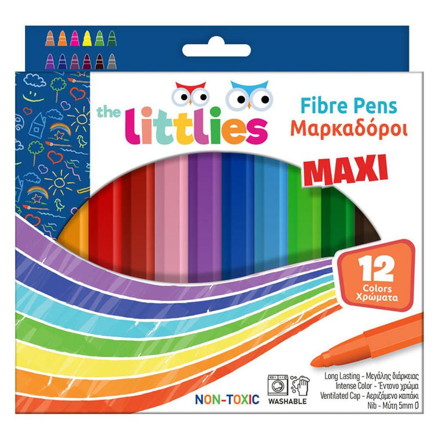 Μαρκαδόροι Ζωγραφικής The Littlies Χοντροί 12 Χρώματα (646034) - Fun Planet