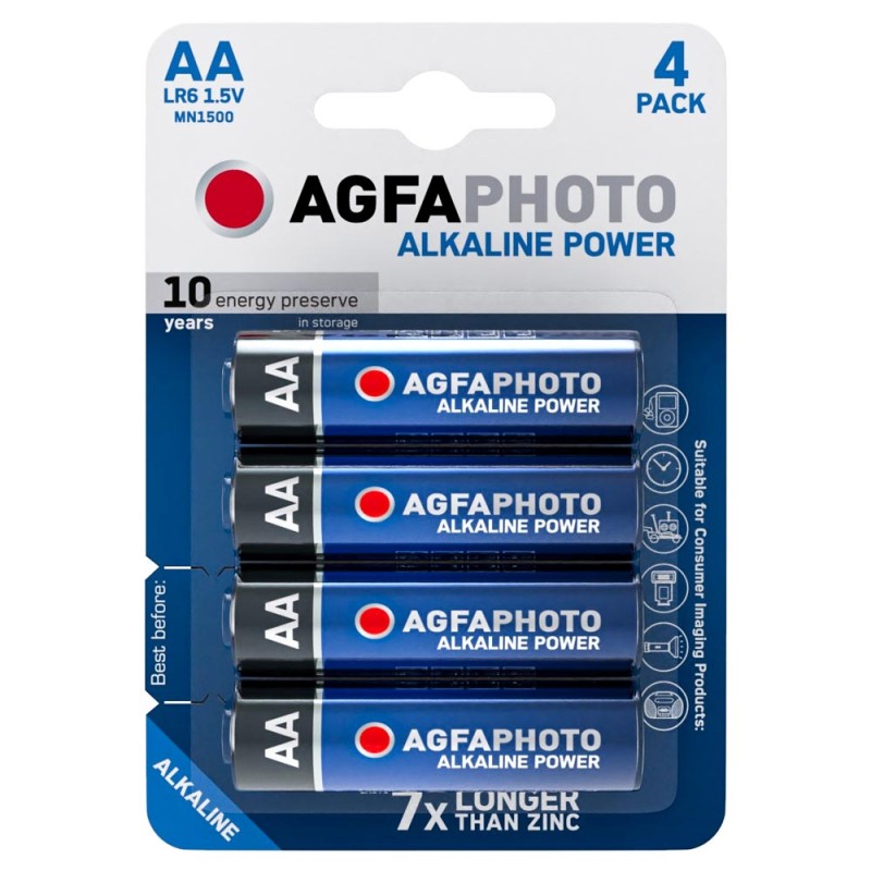 AGFA Μπαταρίες Αλκαλικές 4 τεμάχια ΑΑ LR6 1.5V (MN1500) - Fun Planet